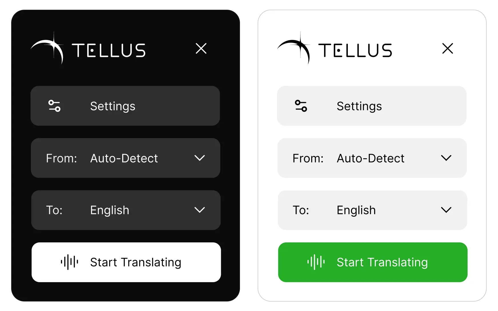 Comparison 1 - Main Menu: Dark vs. Light