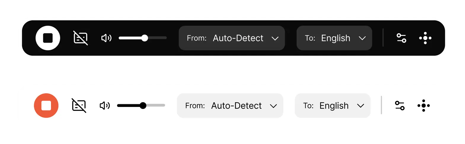 Comparison 2 - Tiny Menu: Dark vs. Light